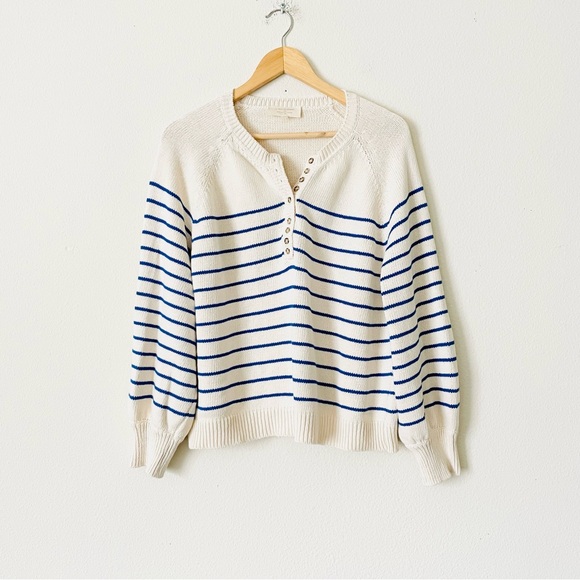 Sezane XL Limited Edition Ecru / Bright Blue Leontine Jumper - Picture 2 of 9